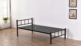 铁艺铁架单人床1.5米可用员工双人床 简易学生宿舍单层铁板床