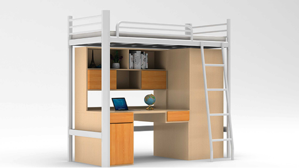 宿舍连体公寓床组合大学生学校钢制上床下桌公寓床