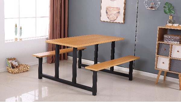 GC-板式简易连体餐桌椅