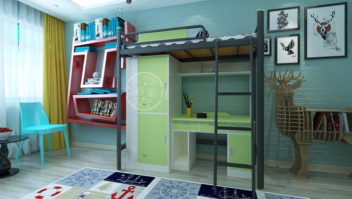 单人床公寓床组合学生宿舍床上床下桌组合床带衣柜书桌铁床